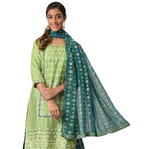 Green Foil Printed Kurta