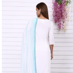 Women's White Geometric Printed Kurta