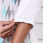 Women's White Geometric Printed Kurta