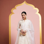 Women's A-Line Kurta Set with Organza Dupatta